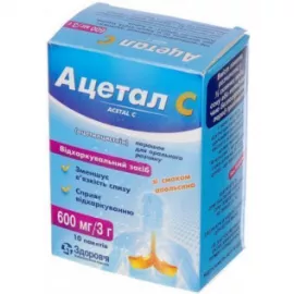 Ацетал, порошок для приготовления раствора, 600 мг/3 г, №10 | интернет-аптека Farmaco.ua