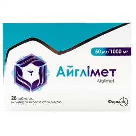 Айглимет, таблетки покрытые оболочкой, 50 мг/1000 мг, №28 | интернет-аптека Farmaco.ua