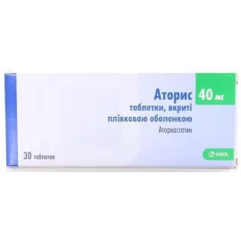 Аторис, таблетки вкриті оболонкою, 40 мг, №30 | интернет-аптека Farmaco.ua
