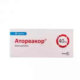 Аторвакор®, таблетки вкриті оболонкою, 40 мг, №30 | интернет-аптека Farmaco.ua