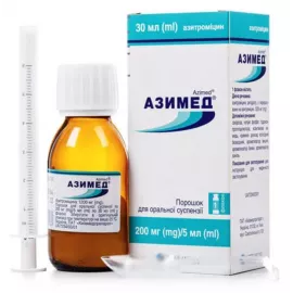 Азимед®, порошок для оральной суспензии, флакон с калибровочным шприцом и мерной ложкой, 200 мг/5 мл, 30 мл | интернет-аптека Farmaco.ua