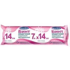 Білосніжка, бинт марлевий, нестерильний, 7 м х 14 см | интернет-аптека Farmaco.ua