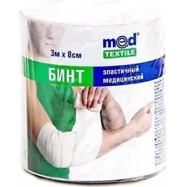 MedTextile, бинт еластичний, медичний, середньої розтяжності, 3 м х 8 см, 02 х 80 х 3 | интернет-аптека Farmaco.ua
