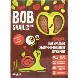 Bob Snail, цукерки натуральні, з яблуком та вишнею, 60 г | интернет-аптека Farmaco.ua