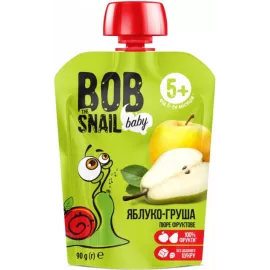 Bob Snail, пюре для детей, яблоко-груша, 90 г | интернет-аптека Farmaco.ua