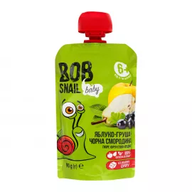Bob Snail, пюре для детей, яблоко-груша-чёрная смородина, 90 г | интернет-аптека Farmaco.ua