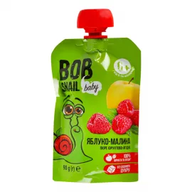 Bob Snail, пюре для дітей, яблуко-малина, 90 г | интернет-аптека Farmaco.ua
