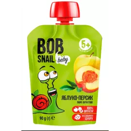 Bob Snail, пюре для детей, яблоко-персик, 90 г | интернет-аптека Farmaco.ua