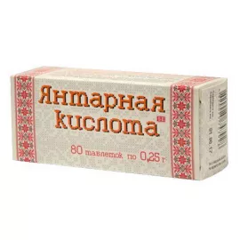 Бурштинова кислота, таблетки, 0.25 г, №80 | интернет-аптека Farmaco.ua