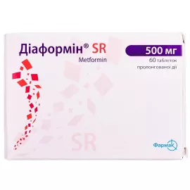 Діаформін® SR, таблетки пролонгованої дії, 500 мг, №60 | интернет-аптека Farmaco.ua