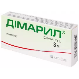 Дімарил, таблетки, 3 мг, №30 (10х3) | интернет-аптека Farmaco.ua