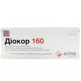 Диокор 160, таблетки, 160 мг/12.5 мг, №90 | интернет-аптека Farmaco.ua