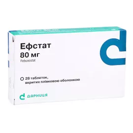 Ефстат, таблетки вкриті оболонкою, 80 мг, №28 (14х2) | интернет-аптека Farmaco.ua