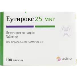 Эутирокс, таблетки, 25 мкг, №100 | Farmaco.ua Эутирокс, таблетки, 25 мкг, №100 | интернет-аптека Farmaco.ua