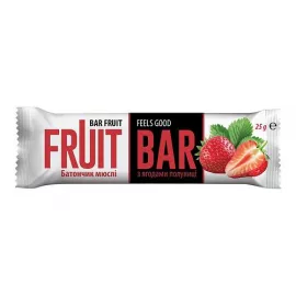 Fruit Bar, батончик-мюсли, с ягодами клубники, в глазури, 25 г | интернет-аптека Farmaco.ua