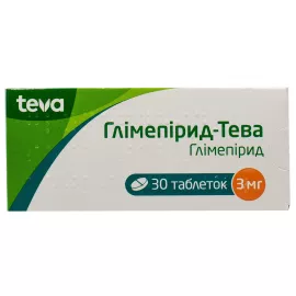 Глимепирид-Тева, таблетки 3 мг, №30 (10х3) | интернет-аптека Farmaco.ua