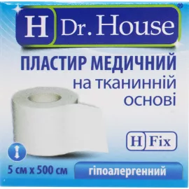 H Dr. House, пластир, на нетканній основі, 5 см x 500 см, паперова упаковка, №1 | интернет-аптека Farmaco.ua