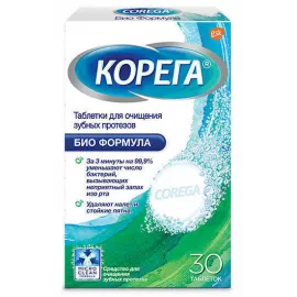 Корега Біоформула, таблетки для очищення протезів, №30 | интернет-аптека Farmaco.ua