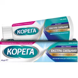Корега Екстра Сильний без смаку, крем для фіксації зубних протезів, 40 г | интернет-аптека Farmaco.ua