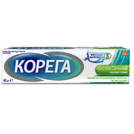 Корега Экстра сильный, крем для фиксации протезов, свежий вкус, 40 г | интернет-аптека Farmaco.ua