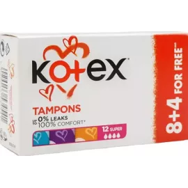 Kotex Ultrasorb Super, тампони гігієнічні, №8+4 | интернет-аптека Farmaco.ua