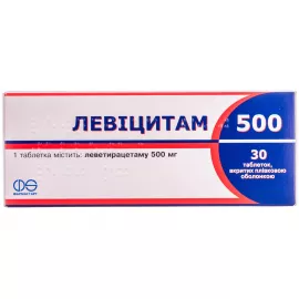 Левіцитам 500, таблетки вкриті плівковою оболонкою, 500 мг, №30 | интернет-аптека Farmaco.ua