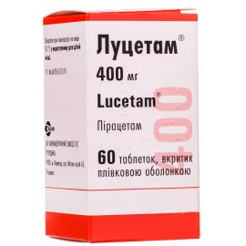 Луцетам®, таблетки вкриті плівковою оболонкою, 400 мг, флакон №60 | интернет-аптека Farmaco.ua