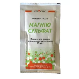 Магния сульфат, порошок для приготовления раствора для орального применения, саше 25 г | интернет-аптека Farmaco.ua