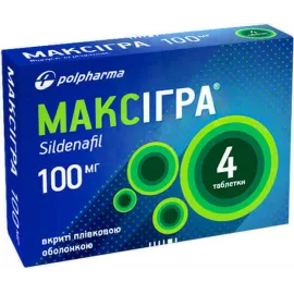 Максігра, таблетки, 100 мг, №4 | интернет-аптека Farmaco.ua
