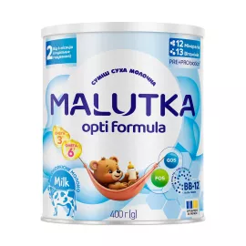 Malutka Opti Formula 2, сухая молочная смесь для питания детей, от 6 до 12 месяцев , 400 г | интернет-аптека Farmaco.ua