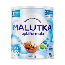 Malutka Opti Formula 3, суха молочна суміш для харчування дітей, від 12 місяців, 400 г | интернет-аптека Farmaco.ua