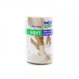 MedTextile, бинт еластичний, медичний, середньої розтяжності, 1.5 м х 8 см, 02 х 80 х 1.5 | интернет-аптека Farmaco.ua