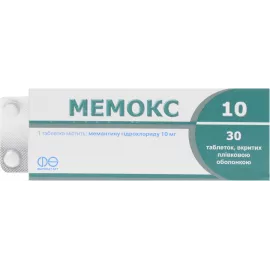 Мемокс 10, таблетки вкриті оболонкою, 10 мг, №30 | интернет-аптека Farmaco.ua