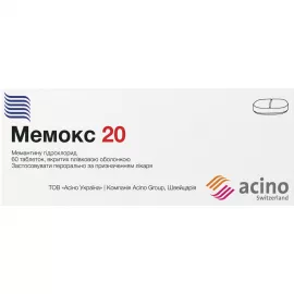 Мемокс 20, таблетки вкриті оболонкою, 20 мг, №60 (10х6) | интернет-аптека Farmaco.ua