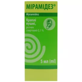 Мірамідез, краплі вушні, розчин спиртовий, флакон з крапельницею 5 мл, 0.1% | интернет-аптека Farmaco.ua