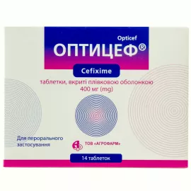 Оптицеф, таблетки вкриті плівковою оболонкою, 400 мг, №14 (7х2) | интернет-аптека Farmaco.ua