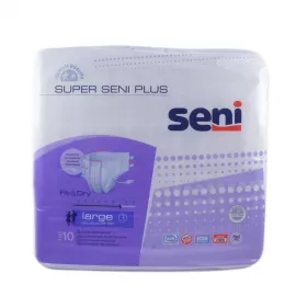 Super Seni Plus, подгузники для взрослых, размер L, тип 3, 100-150 см, №10 | интернет-аптека Farmaco.ua