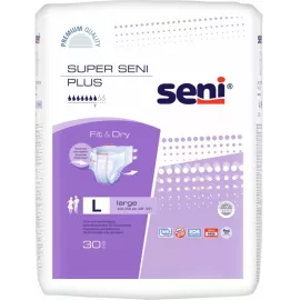 Super Seni Plus, подгузники для взрослых, размер L, тип 3, 100-150 см, №30 | интернет-аптека Farmaco.ua