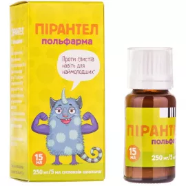 Пірантел, суспензія для перорального застосування, 250 мг, 5 мл, флакон 15 мл | интернет-аптека Farmaco.ua