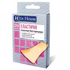 H Dr. House Еlastic, пластырь, бактерицидный, на тканевой основе, 7.2 см x 2.3 см, №20 | интернет-аптека Farmaco.ua
