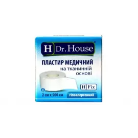 H Dr. House, пластырь, медицинский, на тканевой основе, гипоалергенный, 2 см х 500 см, №1 | интернет-аптека Farmaco.ua