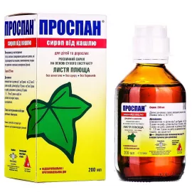Проспан, сироп від кашлю з мірною ложечкою в упаковці, флакон 200 мл, №1 | интернет-аптека Farmaco.ua