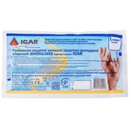 Rivergloves Igar, рукавички, хірургічні, стерильні, неприпудрені, латексні, розмір 7.5, №1 (пара) | интернет-аптека Farmaco.ua