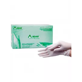 Igar, рукавички, латексні, оглядові, нестерильні, припудрені, текстуровані, розмір М (7-8), №100 (50 пар) | интернет-аптека Farmaco.ua