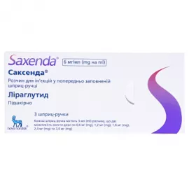 Саксенда, раствор для инъекций, шприц-ручка 3 мл, 6 мг/мл, №3 | интернет-аптека Farmaco.ua