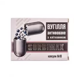 Сорбимакс, уголь активированный с клетчаткой, капсулы, №10 | Farmaco.ua Сорбимакс, уголь активированный с клетчаткой, капсулы, №10 | интернет-аптека Farmaco.ua