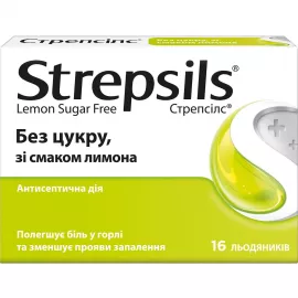 Стрепсилс, леденцы с лимоном без сахара, №16 | интернет-аптека Farmaco.ua