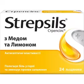 Стрепсилс, леденцы с мёдом и лимоном, №24 | интернет-аптека Farmaco.ua