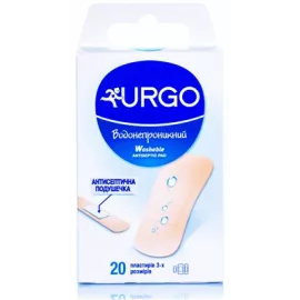 Urgo, пластир, водостійкий, з антисептиком, 20 х 40 мм, №6 + 19 х 72 мм, №10 + 34 х 72 мм, №4 | интернет-аптека Farmaco.ua