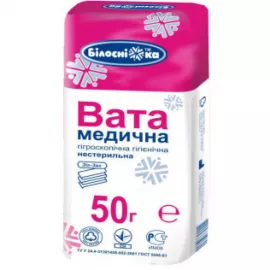Белоснежка, вата, нестерильная, зиг-заг, 50 г | интернет-аптека Farmaco.ua